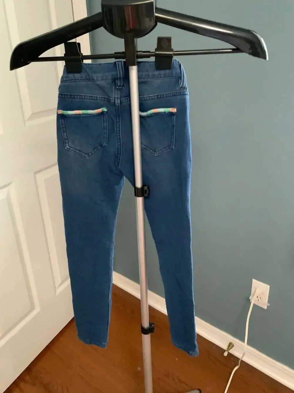 Matilda Jane Jeans Size 6 Blue Denim Jeggings Rainbow Pocket Detail